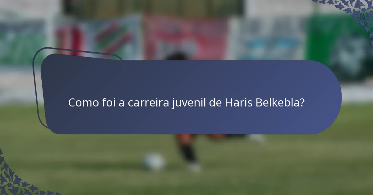 Como foi a carreira juvenil de Haris Belkebla?