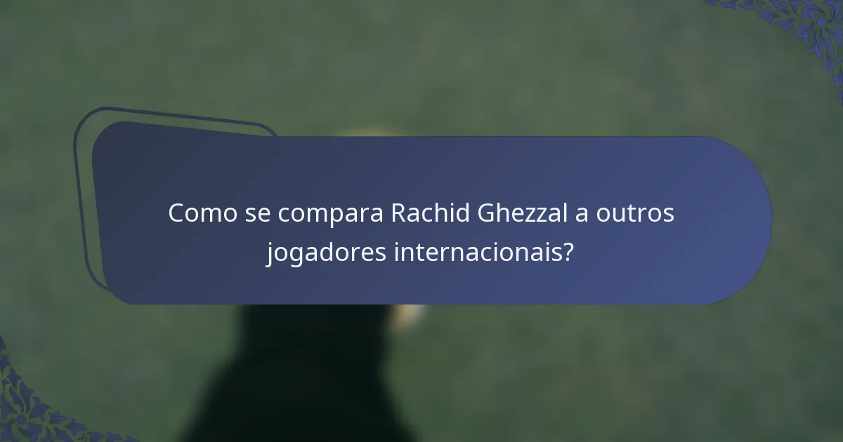 Como se compara Rachid Ghezzal a outros jogadores internacionais?