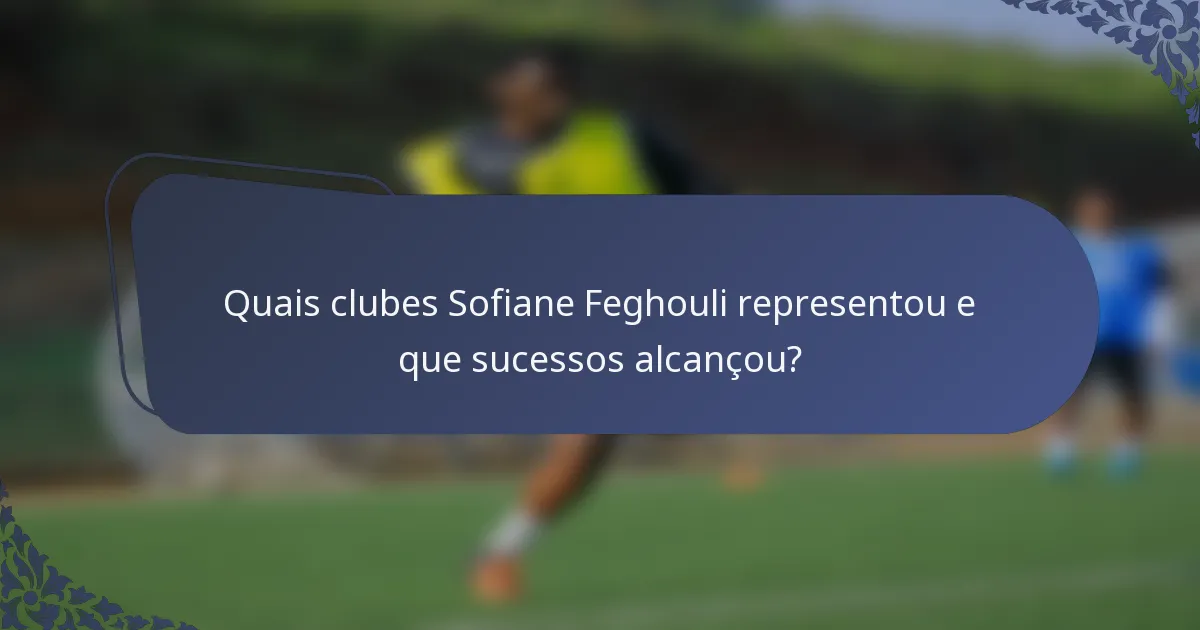 Quais clubes Sofiane Feghouli representou e que sucessos alcançou?