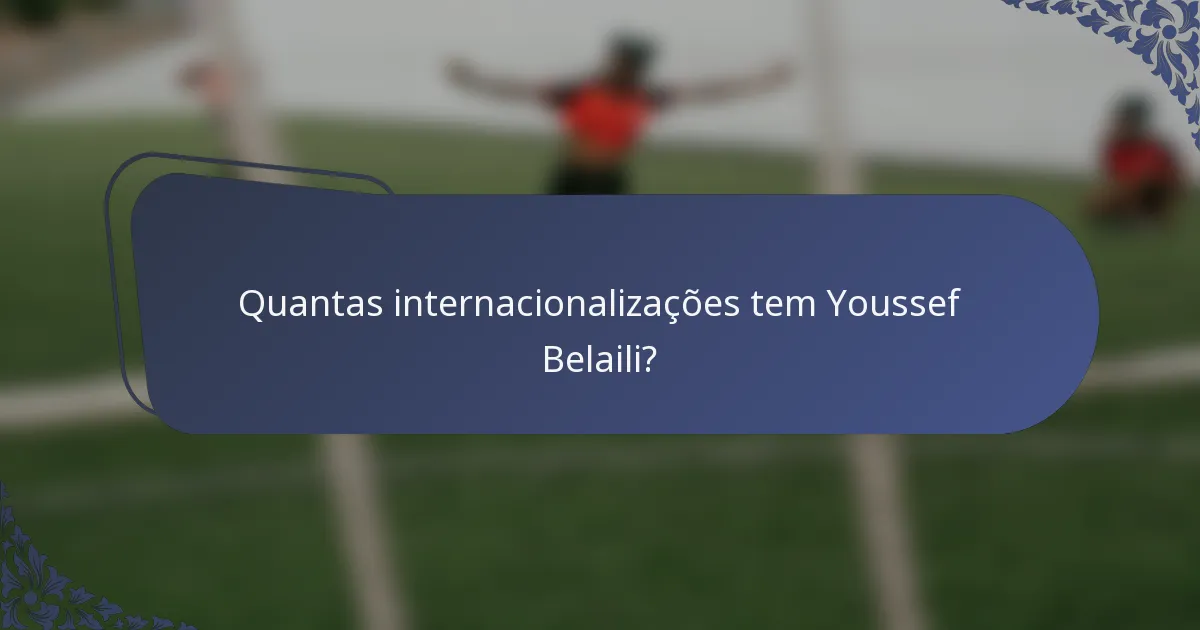 Quantas internacionalizações tem Youssef Belaili?